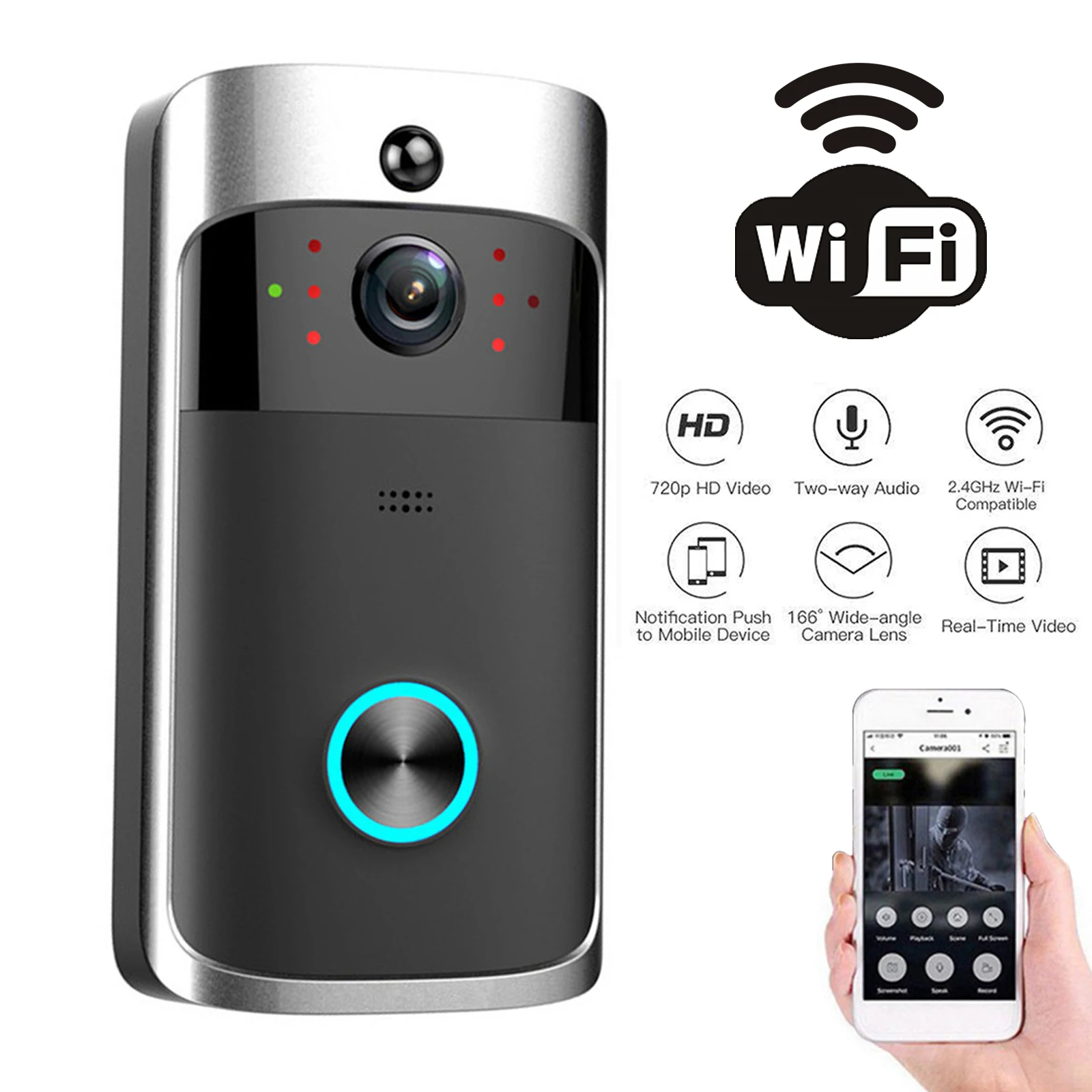 Smart Home Video Doorbell - 2026 YENI V5 Görüntülü Kapı Zili