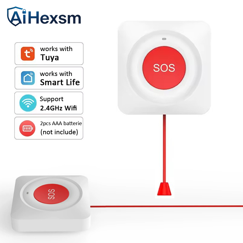 Smart Elderly Home - Tuya WiFi SOS Düğmesi Kolay Çekmeli