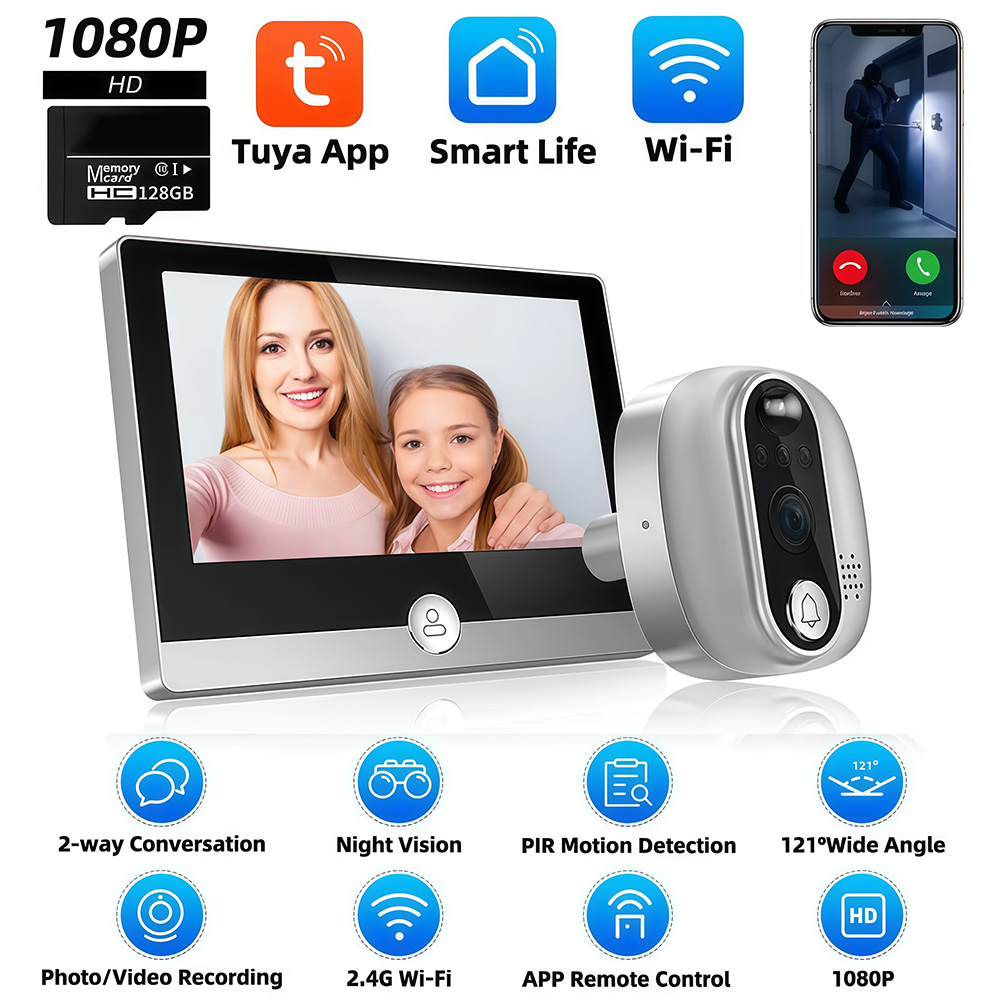 Smart Home Video Doorbell - Tuya 1080P WiFi Kapı Zili Kamera