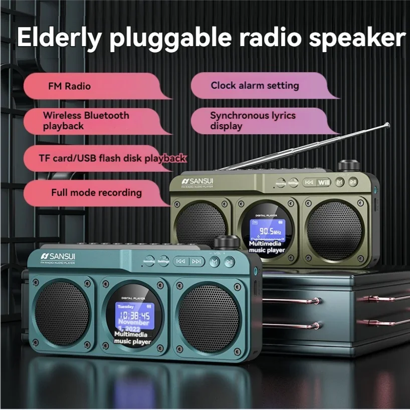 Smart Elderly Home - SANSUI F28 Çift Hoparlörlü Kablosuz Bluetooth