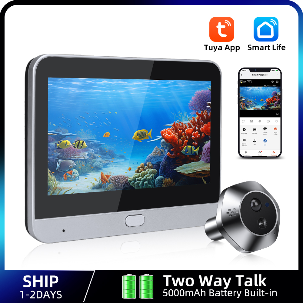 Smart Home Video Doorbell - 1080P WiFi Peephole Tuya Akıllı Peephole