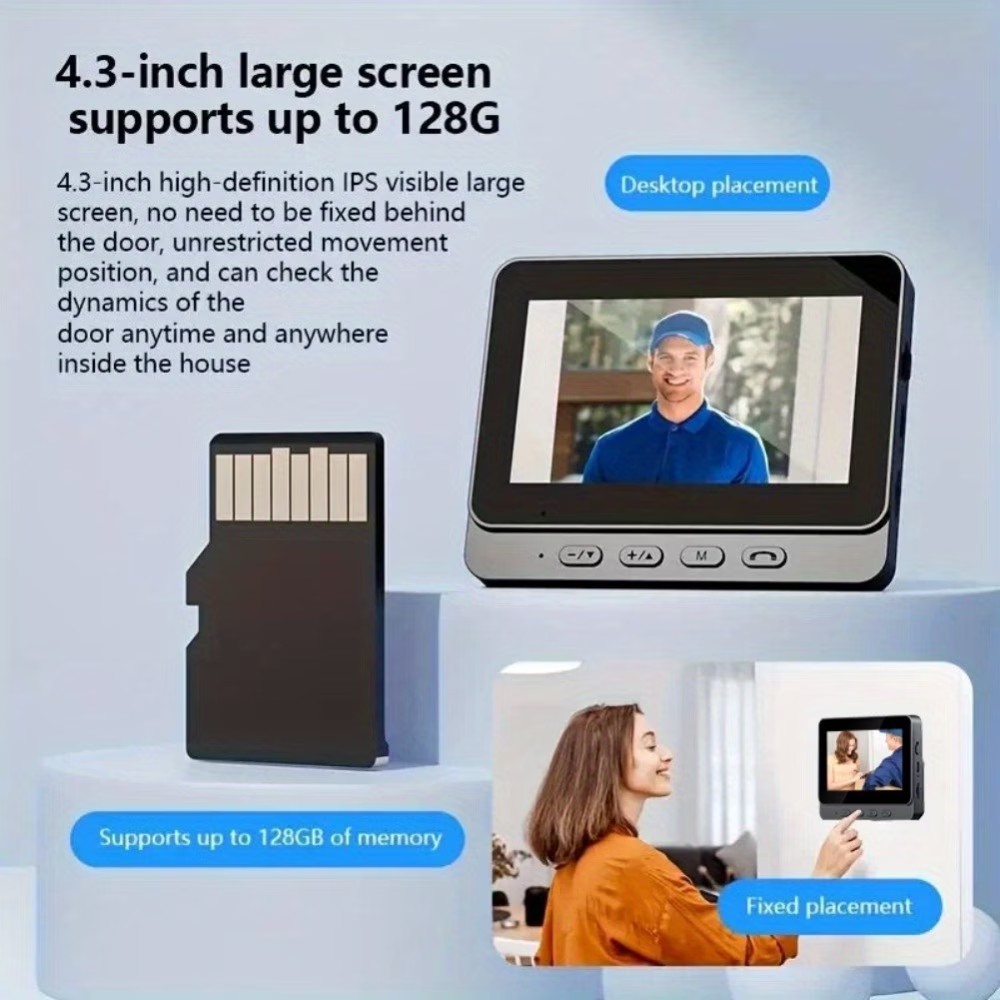 4,3 inç IPS Ekranlı, 2,4G Kabl - Smart Home Video Doorbell incelemesi ve fiyatı